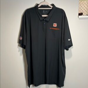Nike Black Polo Shirt with Bengals Cincinnati NFL Logo